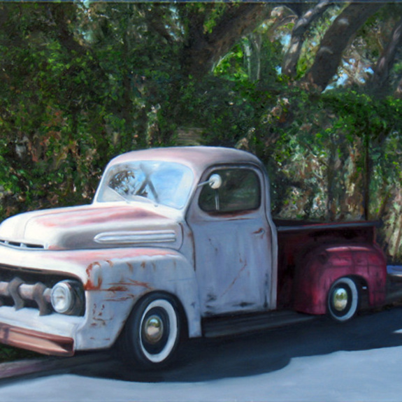 Work Truck Oil on Linen 16x20
